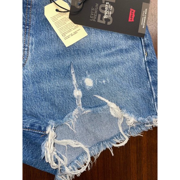 NWT LEVI'S 501 Original Short Jeans in Athens Mid Short Size 27 - Picture 6 of 11